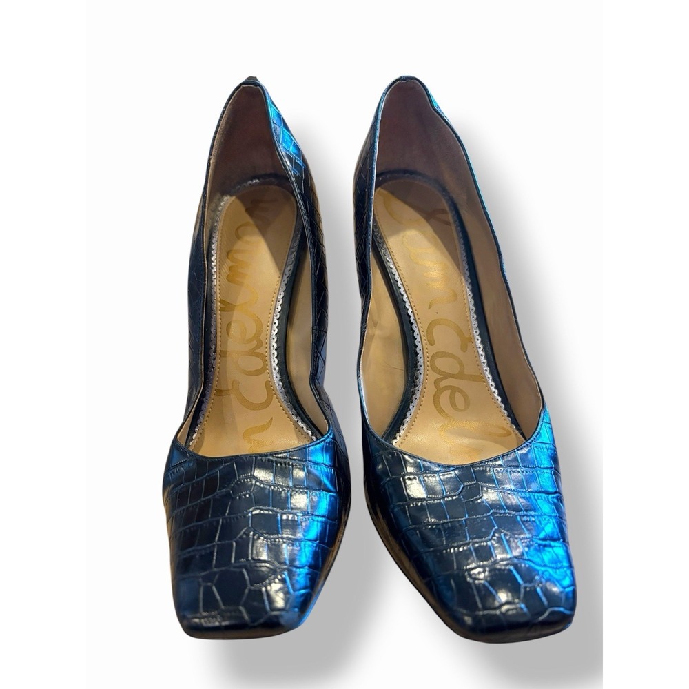 Sam Edelman Size 10 Hazel Black Leather Pointed Toe Stiletto Pumps Heels Womens